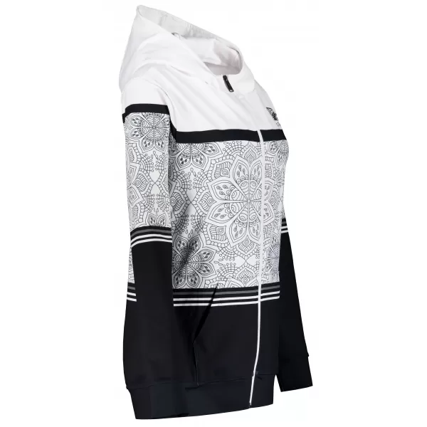 Dámska prémiová mikina na zips ALTISPORT VOJ/ALW023MI02 ČIERNOBIELY 