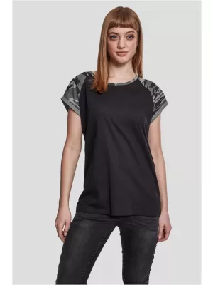 Dámska t -shirt URBAN CLASSICS TB1913 Black/Dark Camo