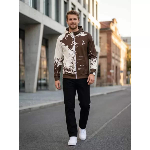  Pánska prémiová mikina na zips ALTISPORT VOJ/ALM057MI02 HNEDÁ 