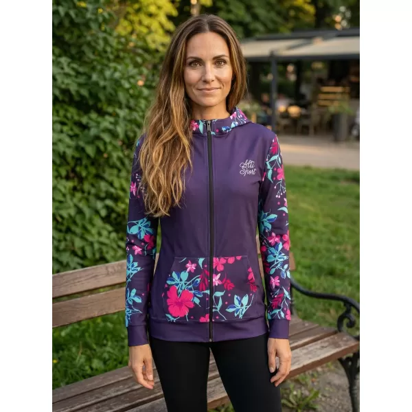  Dámska prémiová mikina na zips ALTISPORT VOJ/ALW063MI02 FUCHSIOVÁ 