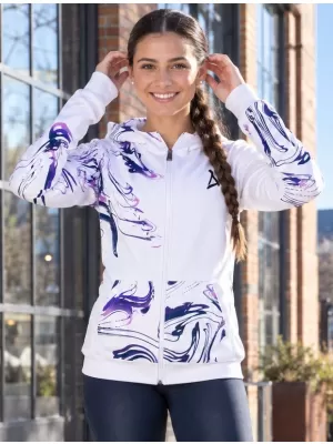 Dámska prémiová mikina na zips ALTISPORT VOJ/ALW064MI02 BIELA FIALOVÁ