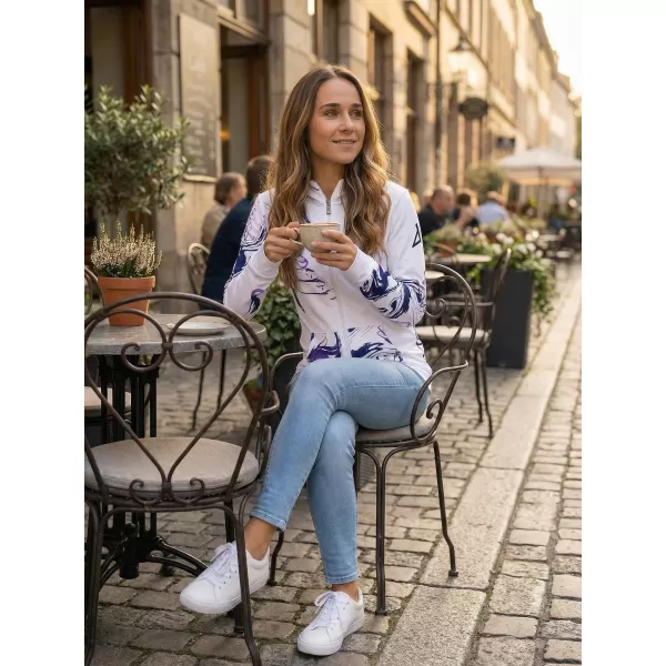  Dámska prémiová mikina na zips ALTISPORT VOJ/ALW064MI02 BIELA FIALOVÁ 