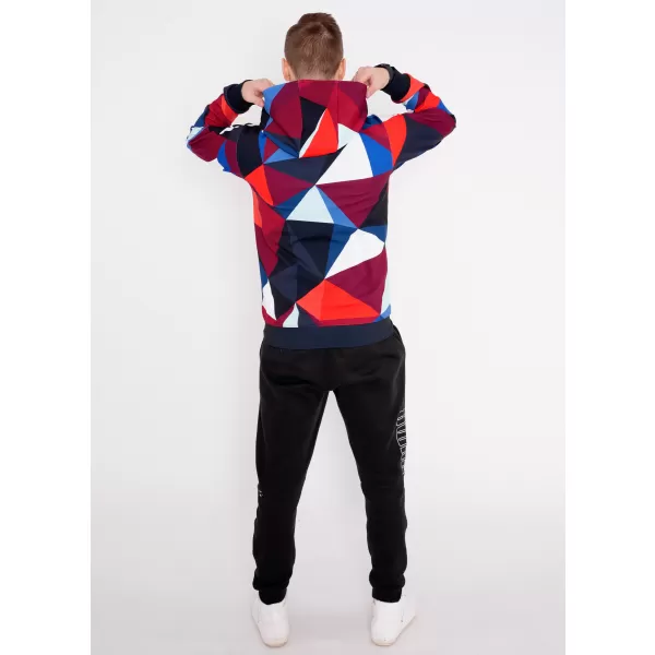  Pánska prémiová mikina na zips ALTISPORT VOJ/ALM007MI02 NÁMORNÍCKA MODRÁ/ČERVENÁ 