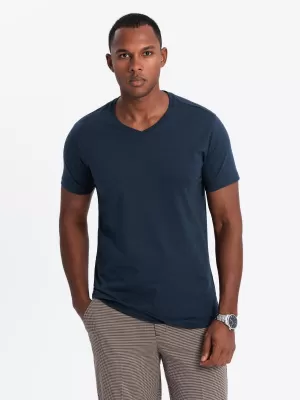 Pánske tričko OMBRE OM-TSBS-0233 3x NAVY BLUE