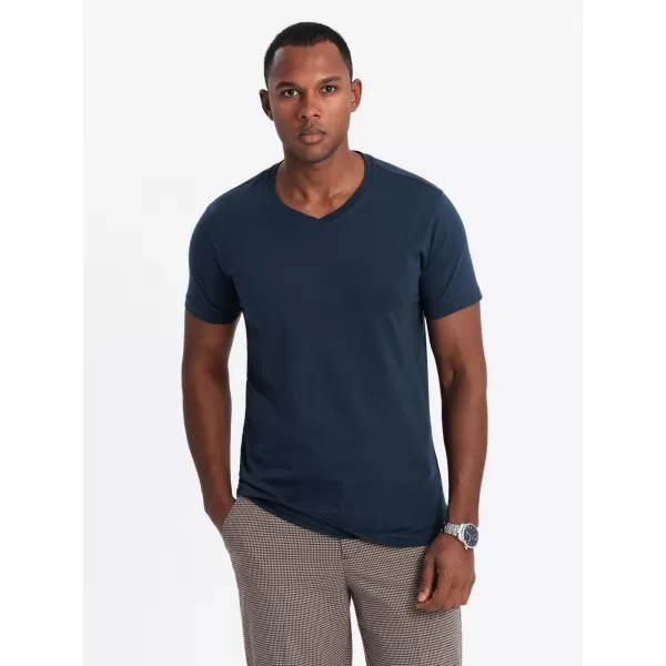  Pánske tričko OMBRE OM-TSBS-0233 3x NAVY BLUE 