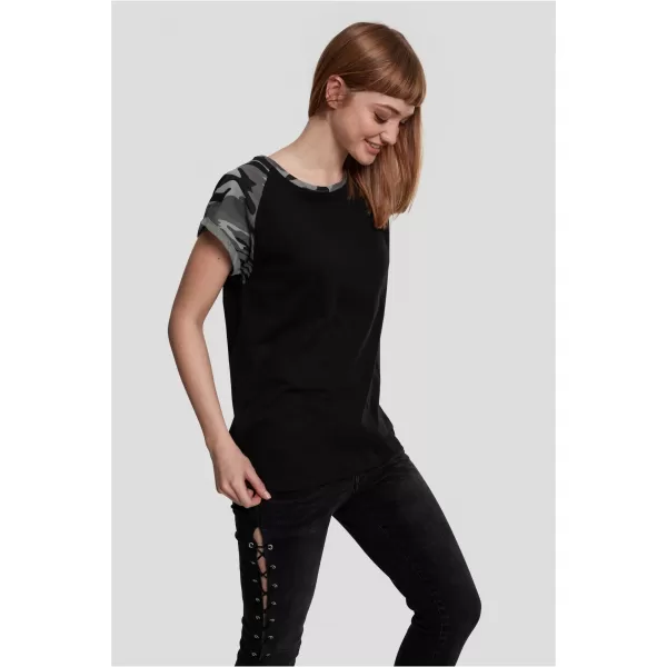  Dámska t -shirt URBAN CLASSICS TB1913 Black/Dark Camo 
