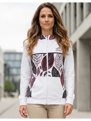 Dámska prémiová mikina na zips ALTISPORT VOJ/ALW061MI02 BIELA/BORDOVÁ