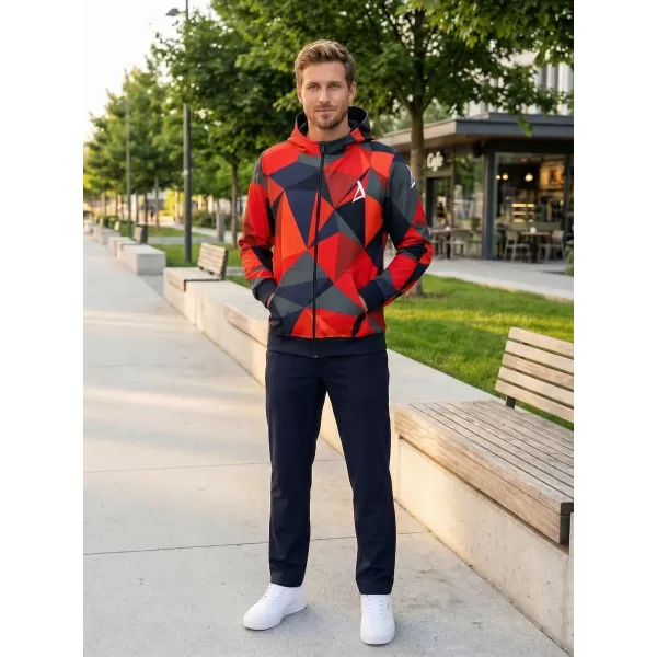  Pánska prémiová mikina na zips ALTISPORT VOJ/ALM007MI02 ČERVENÁ 