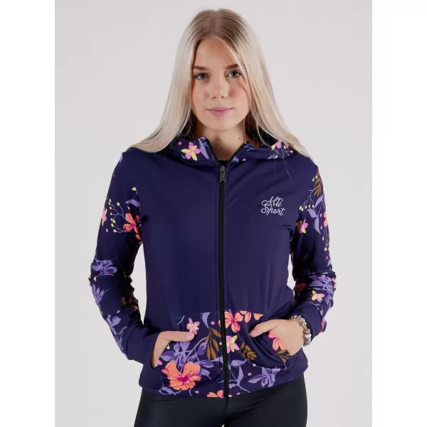  Dámska prémiová mikina na zips ALTISPORT VOJ/ALW063MI02 TMAVO FIALOVÁ 