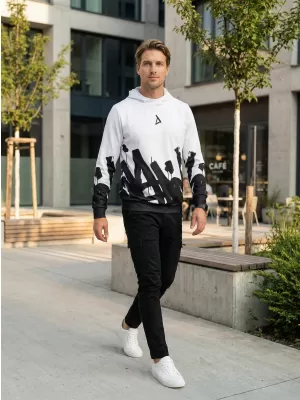 Pánska prémiová mikina ALTISPORT VOJ/ALM069MI01 ČIERNOBIELY