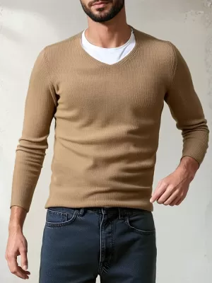 Pánsky sveter DSTREET WX2306 KARAMEL