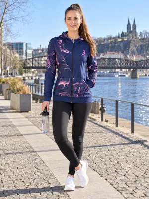 Dámska prémiová mikina na zips ALTISPORT VOJ/ALW064MI02 MODRÁ RUŽOVÁ