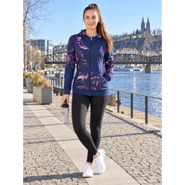  Dámska prémiová mikina na zips ALTISPORT VOJ/ALW064MI02 MODRÁ RUŽOVÁ 