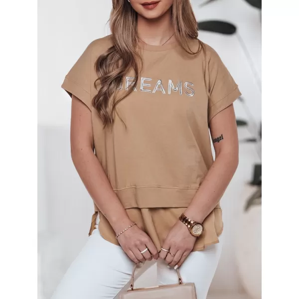  Dámske tričko DSTREET RY2522 KARAMEL 