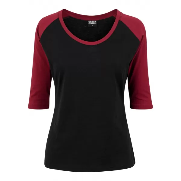  Dámska t -shirt URBAN CLASSICS TB733 Čierna/burgundsko 