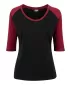 Dámska t -shirt URBAN CLASSICS TB733 Čierna/burgundsko