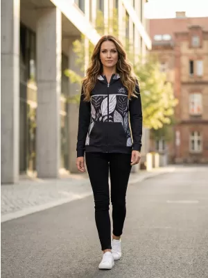 Dámska prémiová mikina na zips ALTISPORT VOJ/ALW061MI02 ČIERNOBIELY