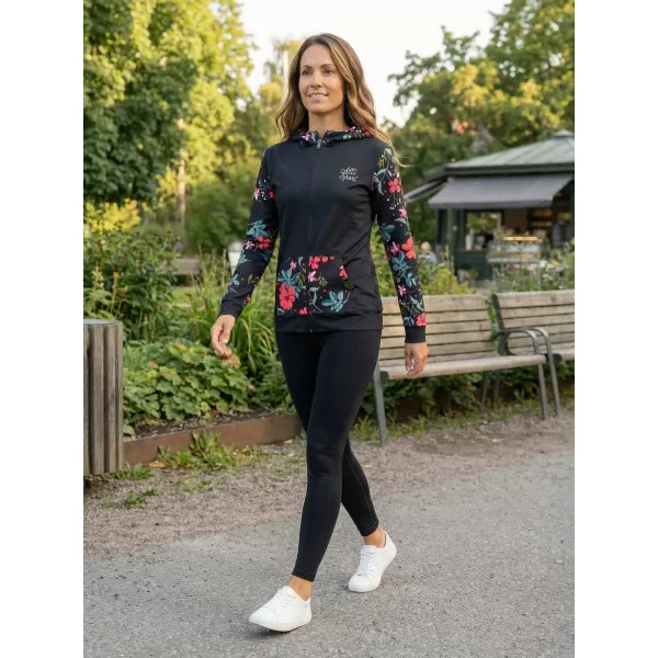  Dámska prémiová mikina na zips ALTISPORT VOJ/ALW063MI02 ČIERNA A ZELENÁ 