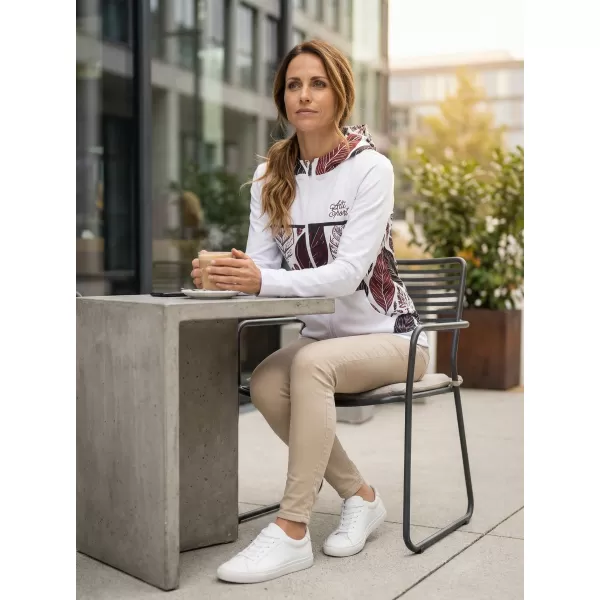  Dámska prémiová mikina na zips ALTISPORT VOJ/ALW061MI02 BIELA/BORDOVÁ 