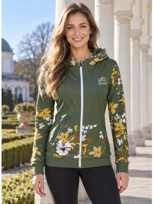 Dámska prémiová mikina na zips ALTISPORT VOJ/ALW063MI02 KAKI