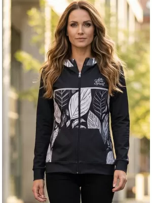 Dámska prémiová mikina na zips ALTISPORT VOJ/ALW061MI02 ČIERNOBIELY