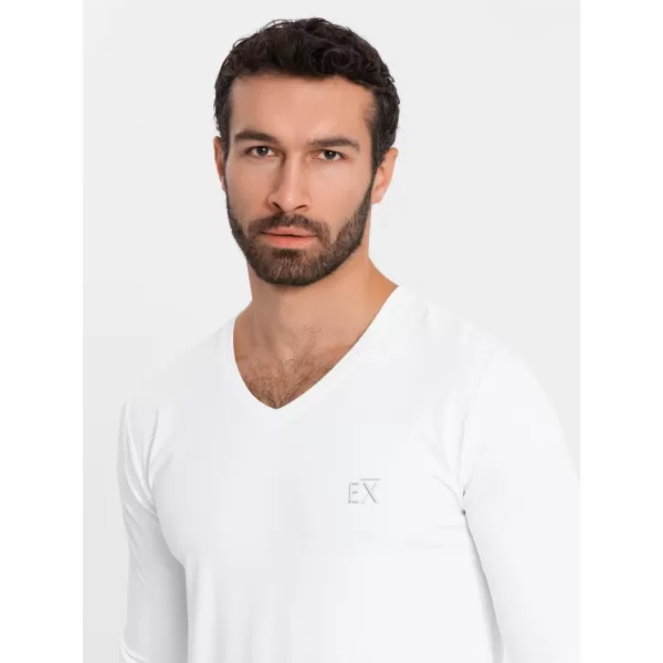  Pánske tričko OMBRE OM-LSCL-0105 BIELA 