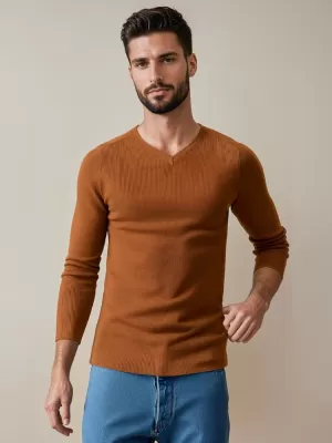 Pánsky sveter dstreet wx2290 ťav