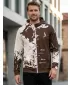 Pánska prémiová mikina na zips ALTISPORT VOJ/ALM057MI02 HNEDÁ