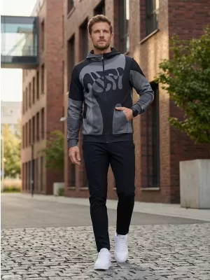 Pánska prémiová mikina na zips ALTISPORT VOJ/ALM056MI02 ČIERNA