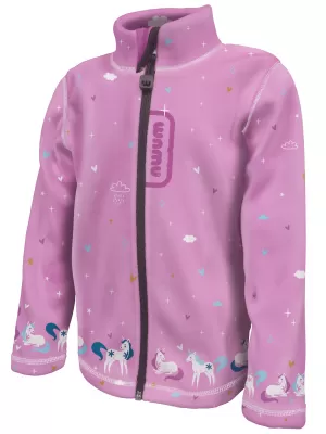 Mikina detskej fleece WAMU jednorožce ružové