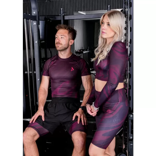  Pánske športové legíny nad kolená premium ALTISPORT VOJ/ALM072LEG02 VÍNOVO ČERVENÉ 