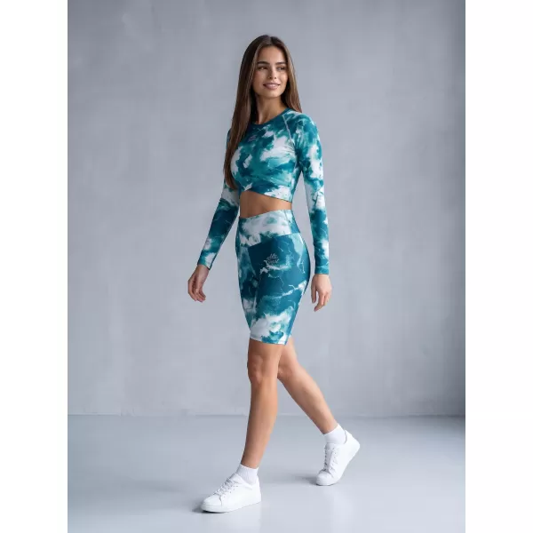  Dámske legíny nad kolená premium ALTISPORT VOJ/ALW066LEG02 ZELENOMODRÁ 