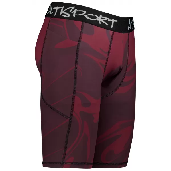  Pánske športové legíny nad kolená premium ALTISPORT VOJ/ALM072LEG02 VÍNOVO ČERVENÉ 