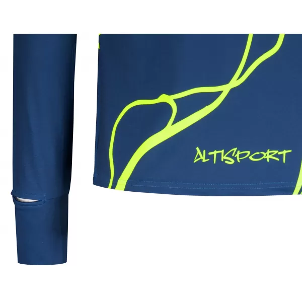  Pánska športová mikina premium plus ALTISPORT VOJ/ALM073MI04 NÁMORNÍCKA-FLUO ŽLTÁ 
