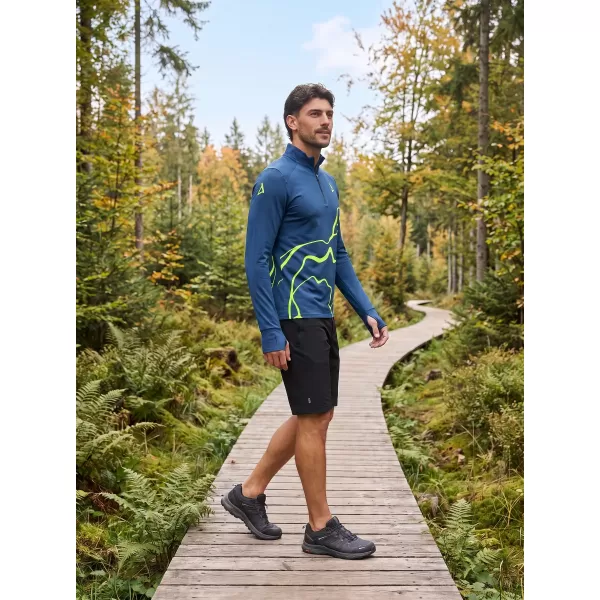  Pánska športová mikina premium plus ALTISPORT VOJ/ALM073MI04 NÁMORNÍCKA-FLUO ŽLTÁ 
