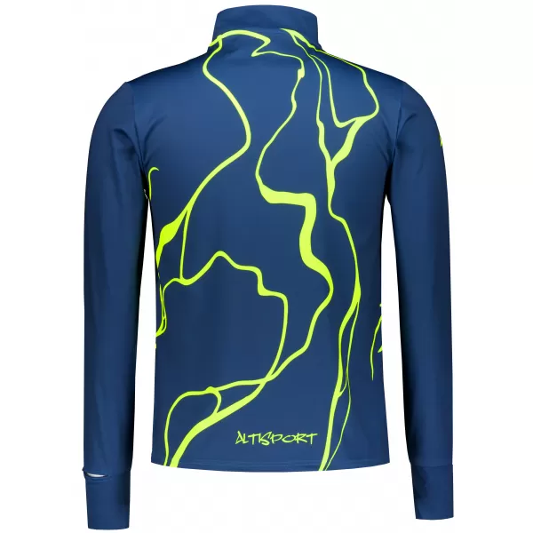  Pánska športová mikina premium plus ALTISPORT VOJ/ALM073MI04 NÁMORNÍCKA-FLUO ŽLTÁ 