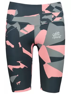 Dámske legíny nad kolená premium ALTISPORT VOJ/ALW080LEG02 ČIERNO-LOSOSOVÁ