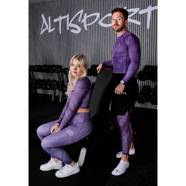  Dlhé pánske prémiové športové legíny ALTISPORT VOJ/ALM072LEG01 FIALOVÁ 