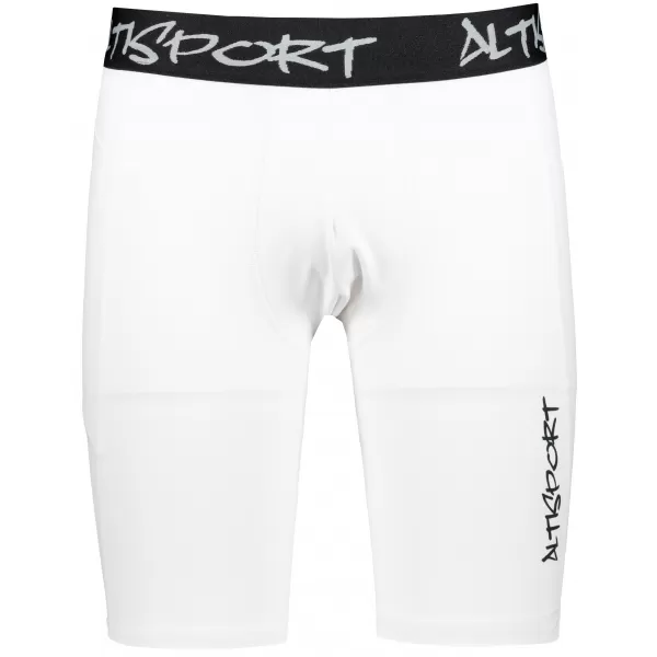  Pánske športové legíny nad kolená premium ALTISPORT VOJ/ALM000LEG02 BIELA 