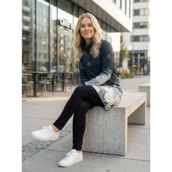  Dámska prémiová predĺžená mikina ALTISPORT VOJ/ALW089MI06 ČIERNA 