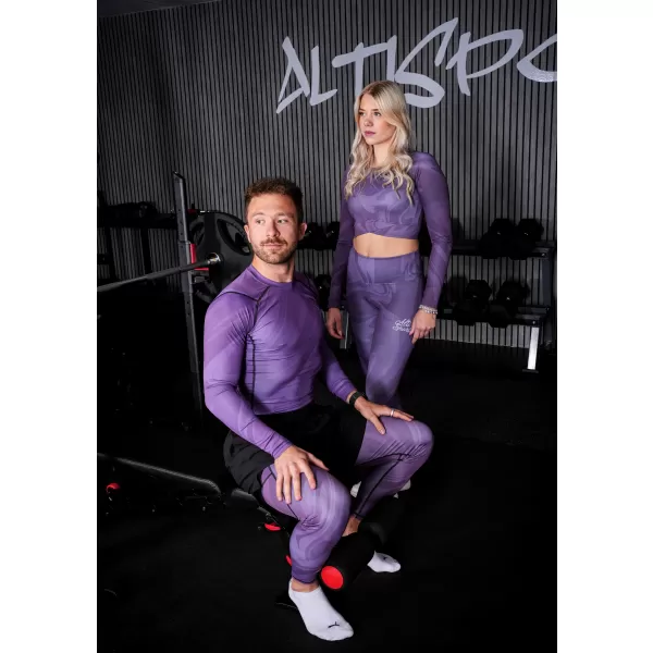  Dlhé pánske prémiové športové legíny ALTISPORT VOJ/ALM072LEG01 FIALOVÁ 