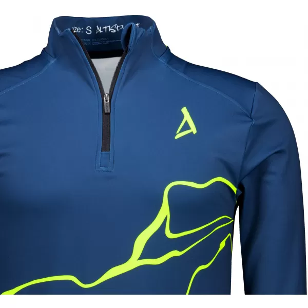  Pánska športová mikina premium plus ALTISPORT VOJ/ALM073MI04 NÁMORNÍCKA-FLUO ŽLTÁ 