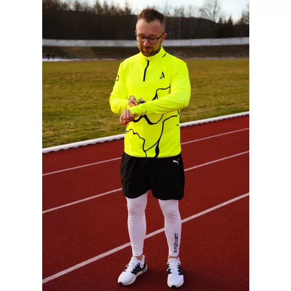  Pánska športová mikina premium plus ALTISPORT VOJ/ALM073MI04 FLUO-ŽLTÁ 