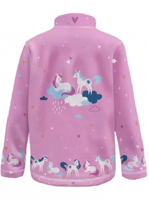 Mikina detskej fleece WAMU jednorožce ružové