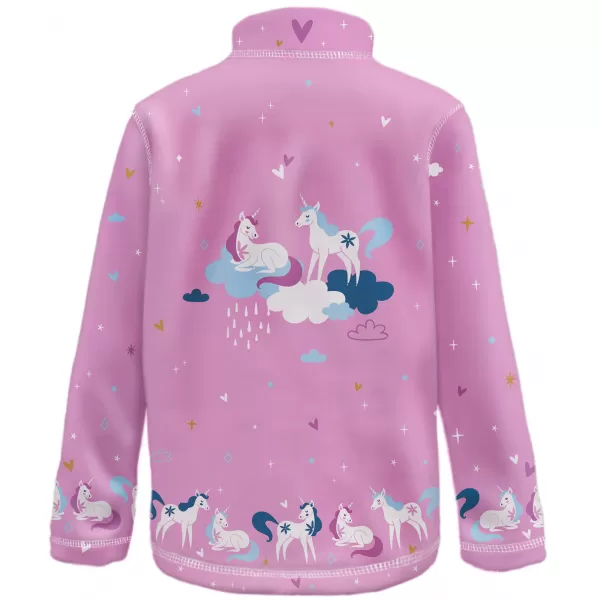  Mikina detskej fleece WAMU jednorožce ružové 