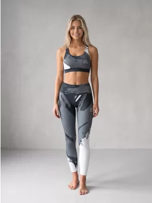 Dámske dlhé prémiové legíny ALTISPORT VOJ/ALW081LEG01 ČIERNO-ŠEDÁ