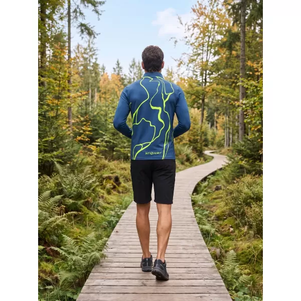  Pánska športová mikina premium plus ALTISPORT VOJ/ALM073MI04 NÁMORNÍCKA-FLUO ŽLTÁ 