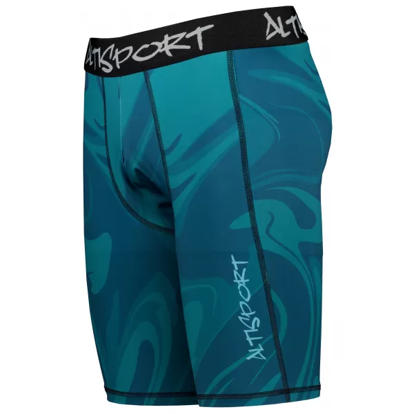 Pánske športové legíny nad kolená premium ALTISPORT VOJ/ALM072LEG02 PETROLEJ 