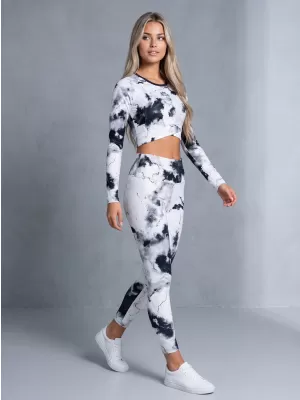 Dámske dlhé prémiové legíny ALTISPORT VOJ/ALW066LEG01 ČIERNOBIELY