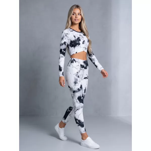  Dámske dlhé prémiové legíny ALTISPORT VOJ/ALW066LEG01 ČIERNOBIELY 